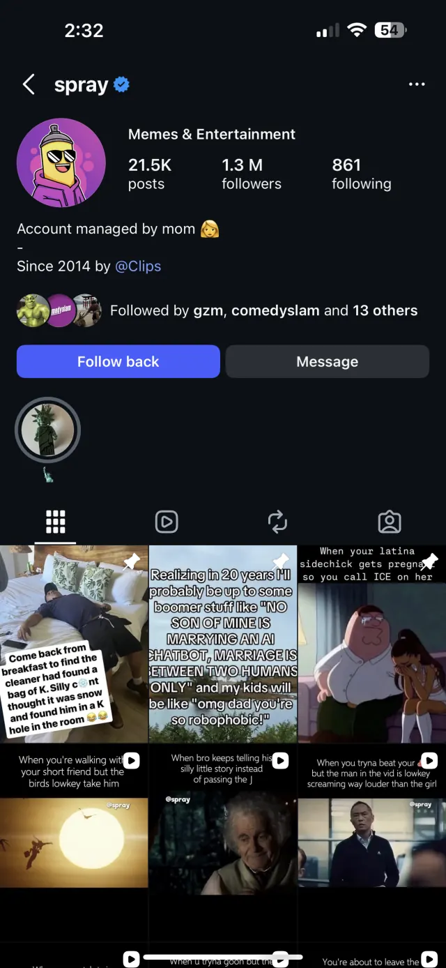 @Spray Instagram profile