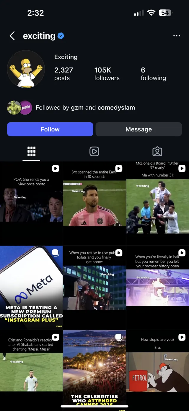 @Exciting Instagram profile