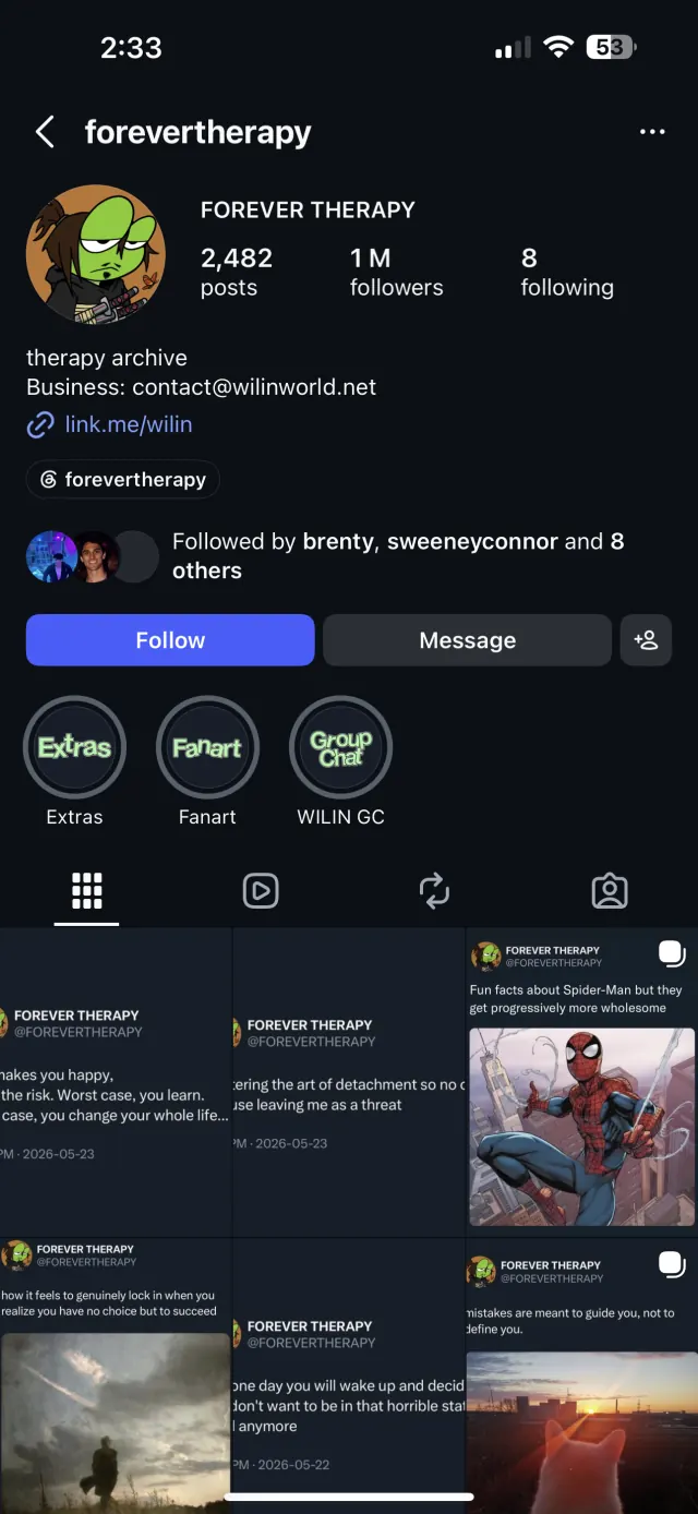 @ForeverTherapy Instagram profile